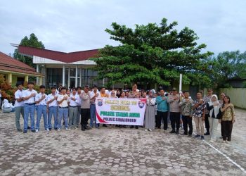 Kapolsek Tanah Jawa Jadi Pembina Upacara di SMK Nusantara, Sosialisasikan Kamtibmas & Tertib Berlalu Lintas.