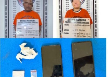 Pasutri Tidak Berkutik Saat Ditangkap Polres Pematangsiantar Miliki Sabu 2 Paket.