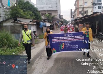 Polsek Perdagangan Amankan Pawai Ta'aruf Milad Muhammadiyah Ke - 113, Wujud Polri Dukung Kegiatan Positif Masyarakat.
