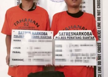 Polres Pematangsiantar Ciduk Dua Pemilik Ganja 31,75 Gram di Jalan Sriwijaya.