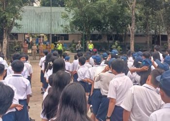 Ops Zebra Toba 2025, Sat Lantas Polres Pematangsiantar Sosialisasi di SMP Negeri 5.