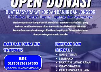Musibah Banjir & Longsor di Sejumlah Daerah, GAMKI Kota Pematangsiantar Membuka Donasi.