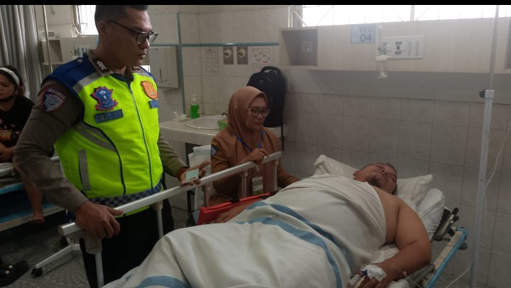 Laka Lantas Tunggal, Polres Pematangsiantar Cek TKP di Jalan Tangki.