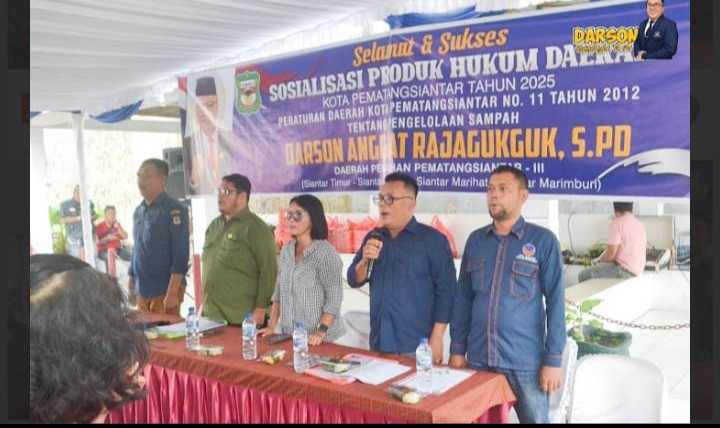 Anggota DPRD Pematangsiantar Dari Fraksi Nasdem Darson Anggiat Rajagukguk, S.Pd Laksanakan Sosper Tentang Tentang Pengelolaan Sampah.