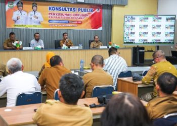Wali Kota Pematangsiantar Wesly Silalahi, SH, MKn Diwakili Sekda Junaedi Antonius Sitanggang Buka kegiatan Konsultasi Publik Penyusunan Dokumen Kajian Risiko Bencana.