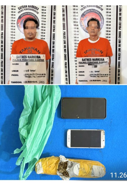 Polres Pematangsiantar Tangkap Dua Pemilik Ganja 115,5 Gram.