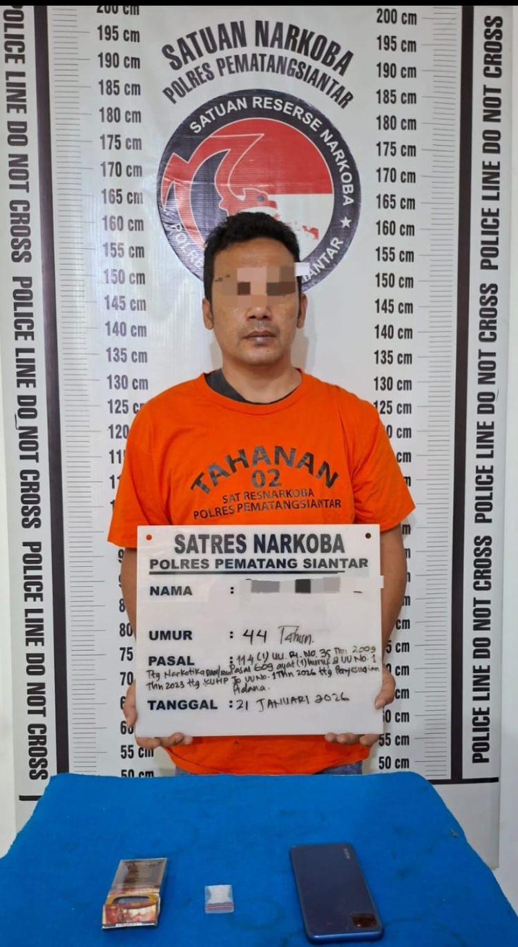 Polres Pematangsiantar Ungkap Pemilik Sabu 1,32 Gram di Jalan SM. Raja.