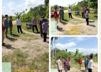 Cek Lahan KMP Bareng Babinsa, Bhabinkamtibmas Serbalawan Imbau Warga Waspada Curanmor.