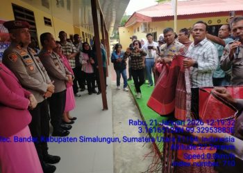 Pisah Sambut Kapolsek Perdagangan Berlangsung Hangat, IPTU Patar Banjarnahor Siap Perkuat Pelayanan Polri Untuk Masyarakat.