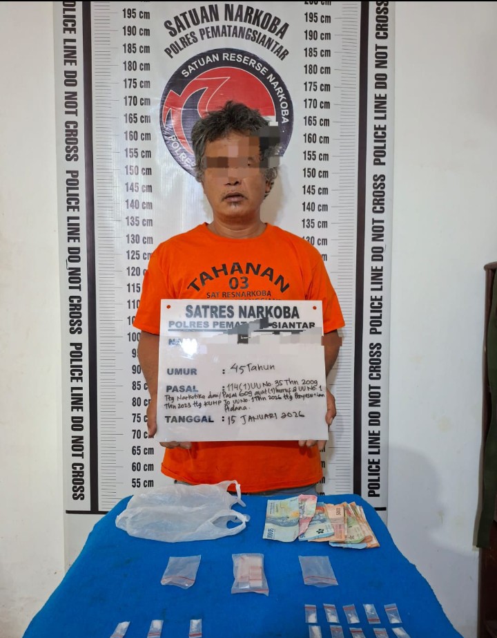 Miliki Sabu 13 Paket, RT Berhasil Di tangkap Polres Pematangsiantar.