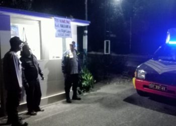 Bhabinkamtibmas Polsek Siantar Marihat Patroli Cegah Gangguan Kamtibmas Malam Hari.