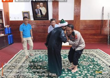 Kapolsek Tanah Jawa Silaturahmi Dengan Tuan Guru Batak, Koordinasi Pengamanan Groundbreaking Rumah Tahfiz Quran.