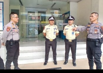 Kasat Samapta Polres Pematangsiantar Pengeekan Personil Pengamanan Objek Vital.