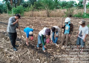 Bhabinkamtibmas Polsek Siantar Martoba Serahkan Bantuan Bibit Jagung Kepada Warga Binaan.