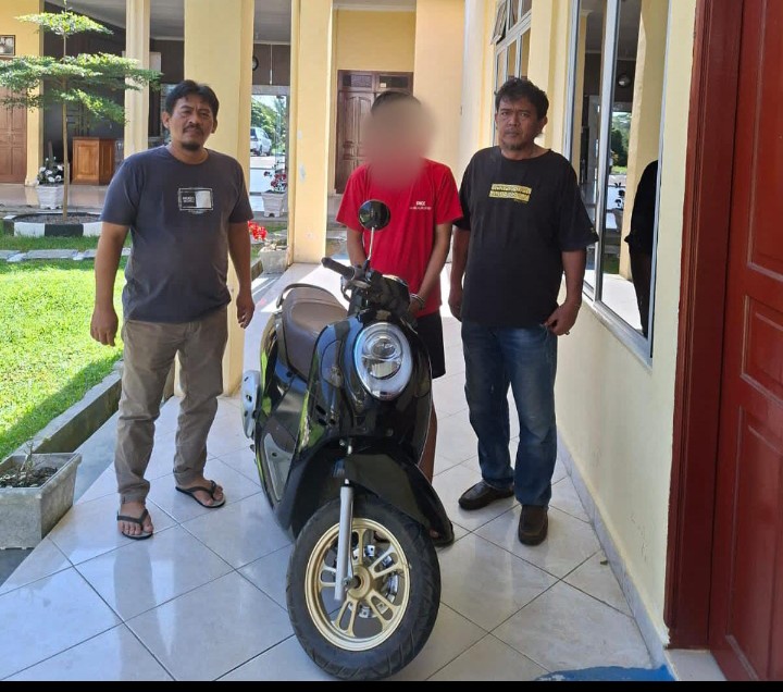 Unit Jatanras Sat Reskrim Polres Simalungun Berhasil Bekuk Pencuri Motor, Ternyata Teman Korban Sendiri.