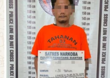 Polres Pematangsiantar Amankan Seorang Residivis Miliki 1 Paket Sabu.
