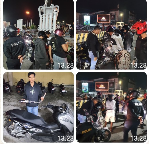 Timsus Dayok Mirah Polres Pematangsiantar Amankan Lima Sepedamotor Knalpot Brong.