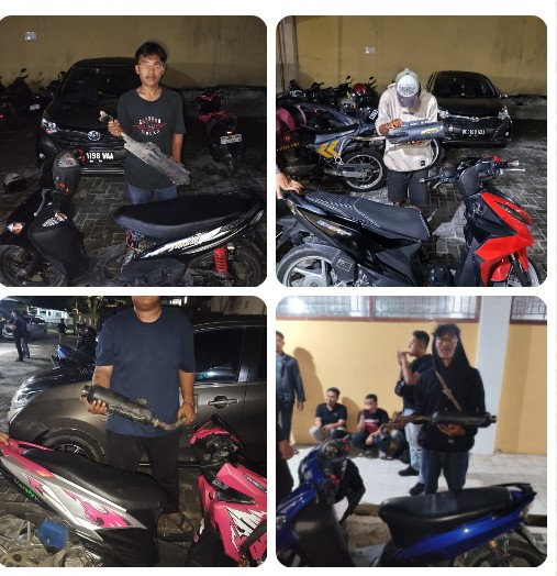 Timsus Dayok Mirah Polres Pematangsiantar Berikan Himbauan Kepada Pengendara Sepedamotor Knalpot Brong.