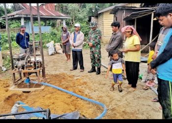 Doa Bersama Awali Pembuatan Sumur Bor di Dusun Raya Mas Oleh Satgas TMMD ke - 127 Kodim 0207/Sml.