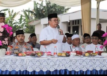 Walikota Pematangsiantar Wesly Silalahi, SH, MKn Menyampaikan Kata Sambutan di Acara Ramadan 1447 H.