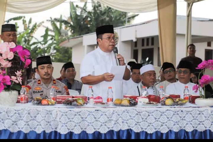 Walikota Pematangsiantar Wesly Silalahi, SH, MKn Menyampaikan Kata Sambutan di Acara Ramadan 1447 H.