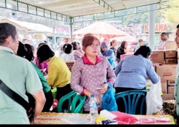 Gerakan Pangan Murah Dishanpangkan Simalungun di Kota Wisata Parapat Diserbu Warga.