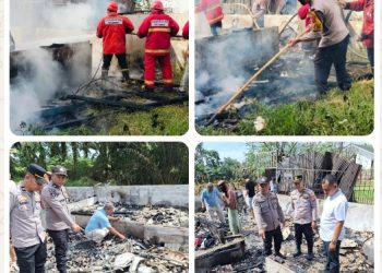 Detik - Detik Rumah Penjaga Sekolah di Simalungun Ludes Terbakar, Polisi Bergerak Cepat Kurang Dari Setengah Jam Api Berhasil Dipadamkan.