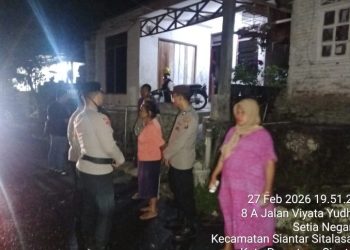 Satu Unit Rumah Semi Permanen Terbakar, Polres Pematangsiantar Cek di Jalan Viyata Yudha.