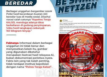 Humas Polres Simalungun Imbau Waspada Hoaks : Beredar Foto Palsu "Kapolres Toraja Kalsel" Rekayasa AI, Saring Sebelum Sharing.