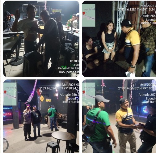 Bulan Suci Ramadhan : Polsek Tanah Jawa Polres Simalungun Gelar Razia Di Cafe.
