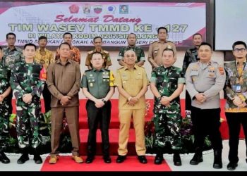 Bupati Simalungun Bersama Forkopimda Sambut Kunker Tim Wasev TMMD Ke - 127 Tahun 2026 di Wilayah Kodim 0207/Sml.