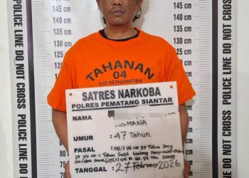 Sat Narkoba Polres Pematangsiantar Ungkap Pemilik Sabu 2.18 Gram di Jalan Adam Malik.