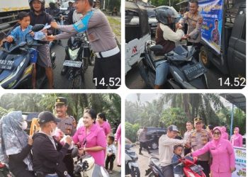 Ramadhan Penuh Kebersamaan, Polsek Siantar Timur & Siantar Martoba Berbagi Takjil Kepada Masyarakat.