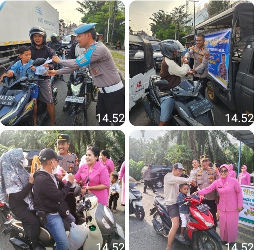 Ramadhan Penuh Kebersamaan, Polsek Siantar Timur & Siantar Martoba Berbagi Takjil Kepada Masyarakat.
