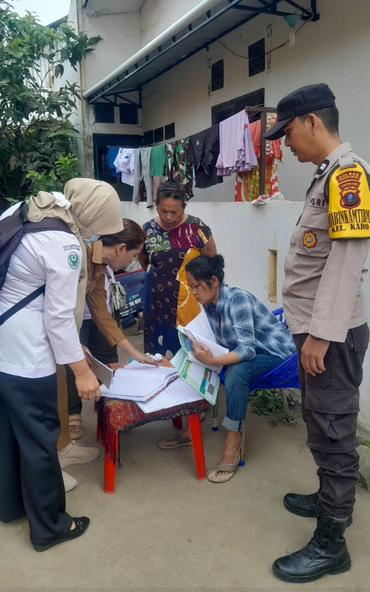 Bhabinkamtibmas Polsek Siantar Selatan Hadiri Posyandu 4 Kelurahan Karo.