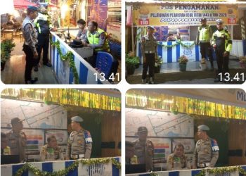 Sipropam Polres Pematangsiantar Cek Personil Pos Pam Ops Ketupat Toba 2026 Malam Hari.