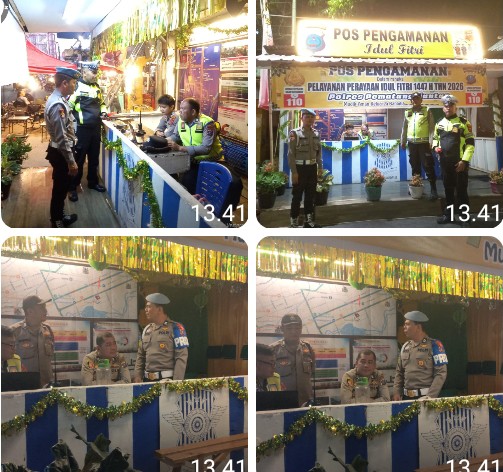 Sipropam Polres Pematangsiantar Cek Personil Pos Pam Ops Ketupat Toba 2026 Malam Hari.