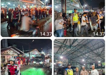 Personil Polres Pematangsiantar Pengamanan Gebyar Tabligh Akbar Pawai Obor Sambut Idul Fitri Tahun 1147 H.