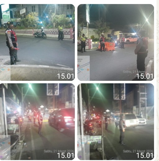 Sat Samapta Polres Pematangsiantar Maksimalkan Patroli Antisipasi Kemacetan Malam Hari Perayaan Idul Fitri 1447 H.