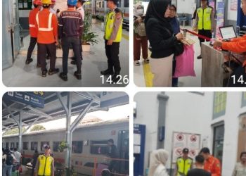 Polsek Siantar Barat Laksanakan Pengamanan Arus Balik Idul Fitri 1447 H di Stasiun Kereta Api.