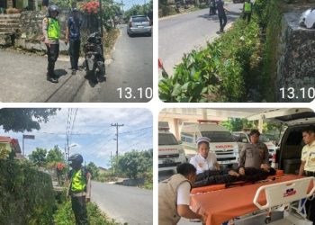Petugas Pos Pam VI Simpang Sidamanik Respon Cepat Tolong Korban Laka Lantas.
