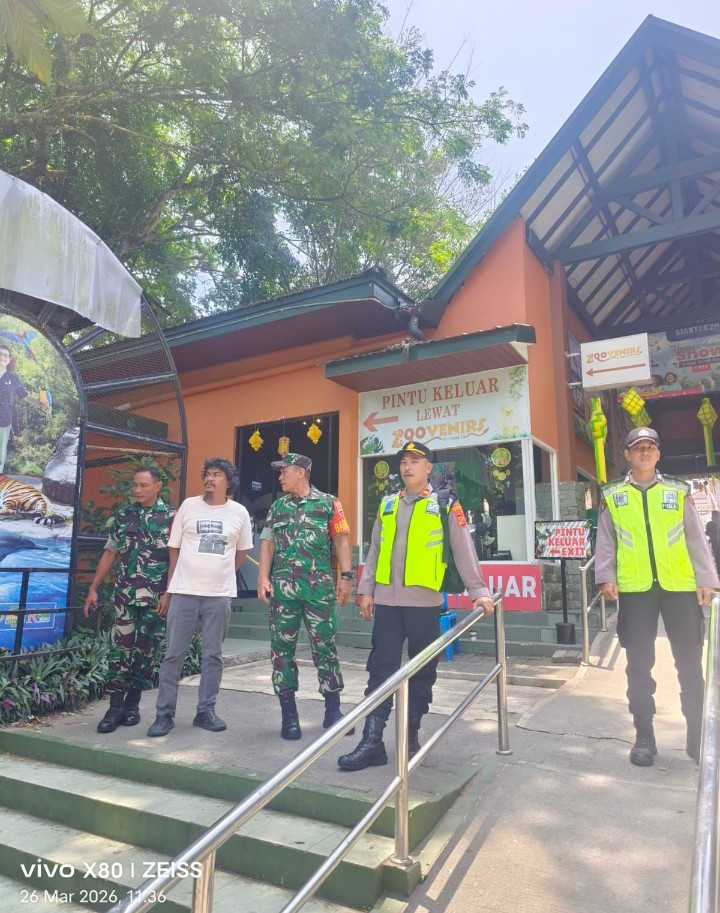 Kapolsek Siantar Barat Pimpin Pengamanan Objek Wisata Taman Hewan.