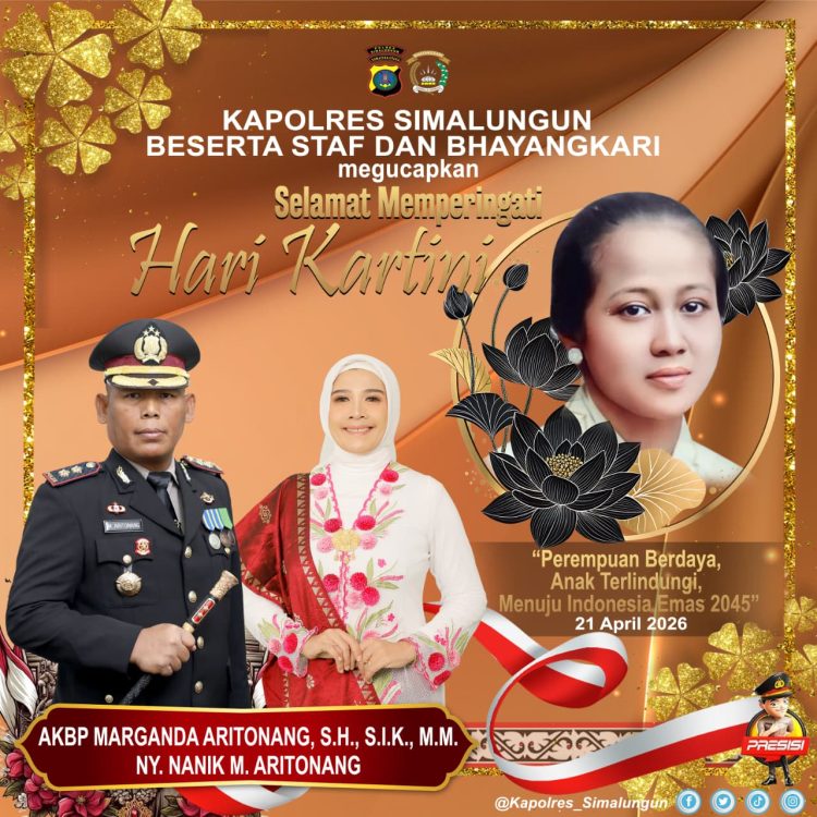 Kapolres Simalungun dan Bhayangkari Peringati Hari Kartini — Dukung Perempuan Berdaya Menuju Indonesia Emas 2045.