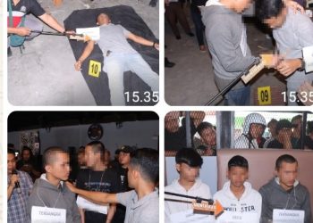 Peragakan 10 Adegan, Polres Pematangsiantar Rekontruksi Kasus Pembunuhan di Cafe Lotta.