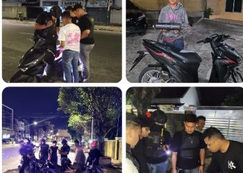 Polres Pematangsiantar Laksanakan Patroli Hingga Subuh, Tiga Sepedamotor Knalpot Brong Diamankan.