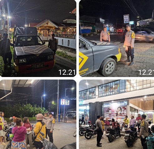 Cegah Guantibmas, Polsek Siantar Marihat Laksanakan Patroli Diwilkumnya.