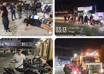 Polres Pematangsiantar Patroli Rutin Hingga Subuh & Amankan Tiga Sepedamotor Knalpot Brong.
