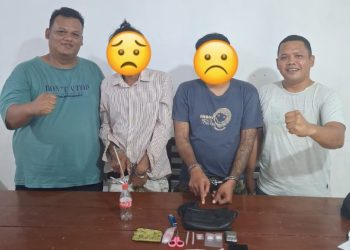 Polsek Bandar Huluan Berhasil Gerebek Rumah Kosong, Dua Tersangka Penyalahguna Sabu Diringkus Beserta 2,69 Gram Barang Bukti.
