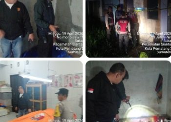Polsek Siantar Utara Cek TKP Temuan Mayat di Kios Kosong Eks Terminal Sukadame Parluasan.