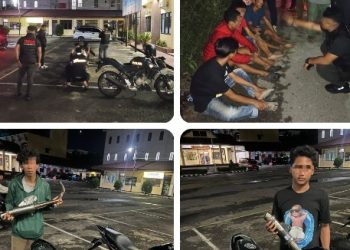 Polres Pematangsiantar Patroli, Enam Sepedamotor Knalpot Brong Diamankan.